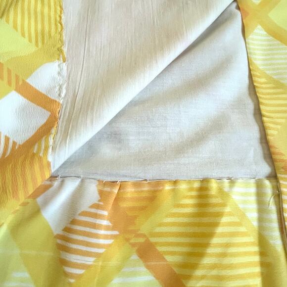 Vintage 1960s Handmade Yellow Plaid Mini Dress with Snap Button Front - Picture 8 of 16